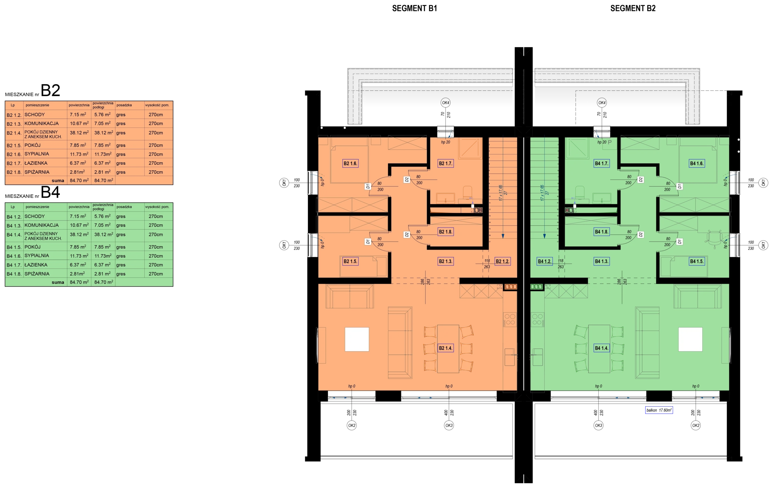 rzut budynek B piętro